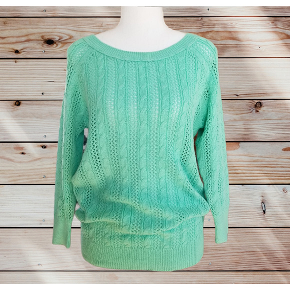 Kohls light blue rope pattern Knit 3/4 Sleeve - Size XL - Picture 1 of 4